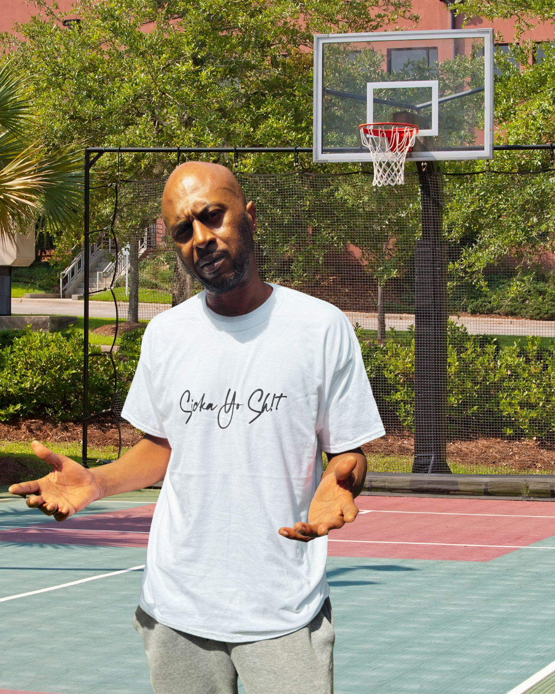 Male Model in White Sicka Yo Sh!t Tee on